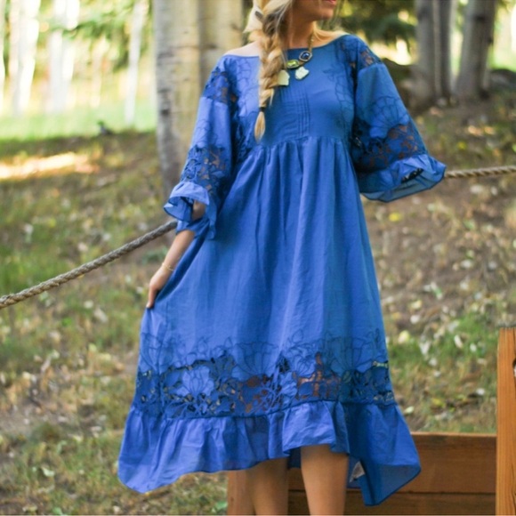 ANTHROPOLOGIE MEADOW FLUTTER-SLEEVE DRESS XS - Picture 6 of 6